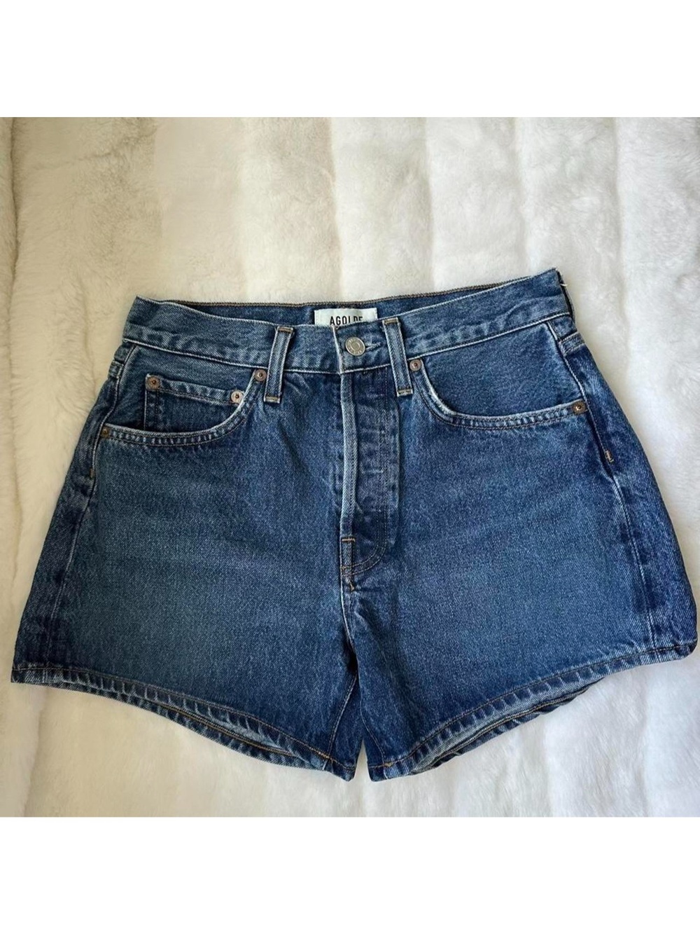 AGOLDE blue denim shorts